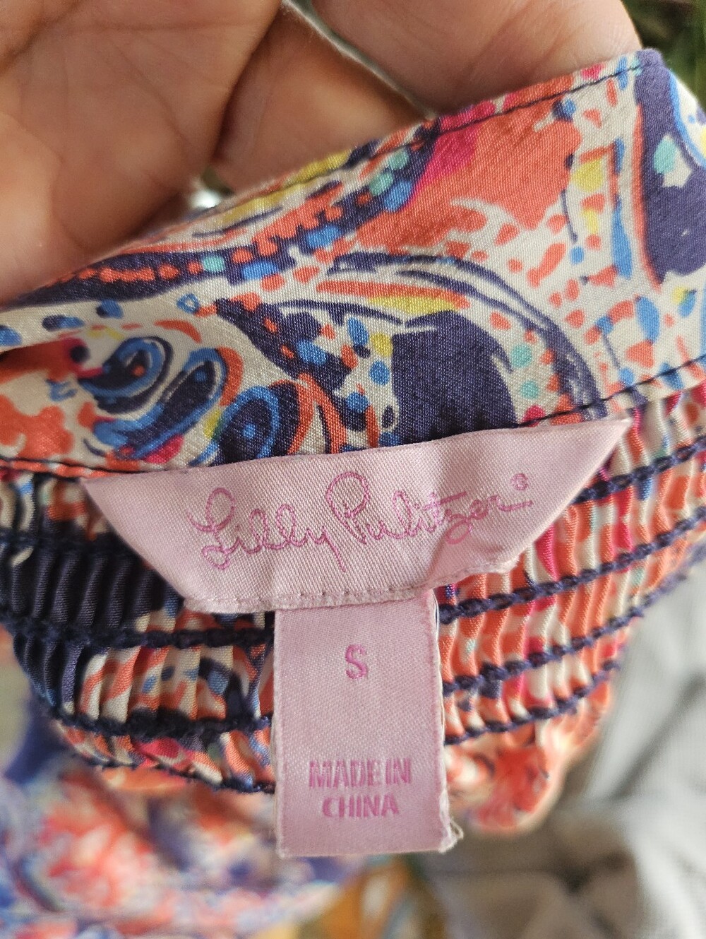 Lilly Pulitzer Women's S Red Elsa For The Halibut Silk Paisley Peasant Blouse - Picture 8 of 11